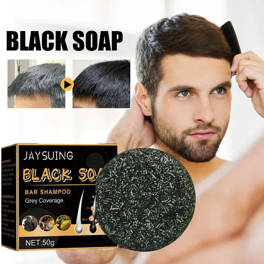6/4/2pcs Hair Darkening Shampoo Bar Solid Black Soap Shampoo Anti Gray Hair Soap Natural Reverse Hair Bar Soap Hair Care
