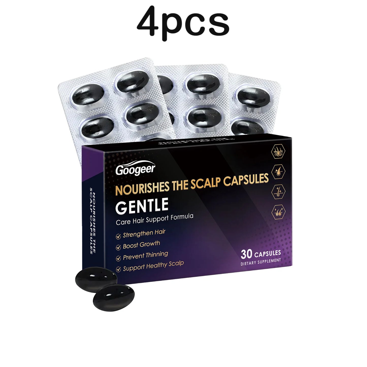 Googeer 30pcs Nourish Scalp Capsules Vitamin C Dietary Supplement Anti Hair Loss Activate Follicles Entrance Hair Growth Capsule