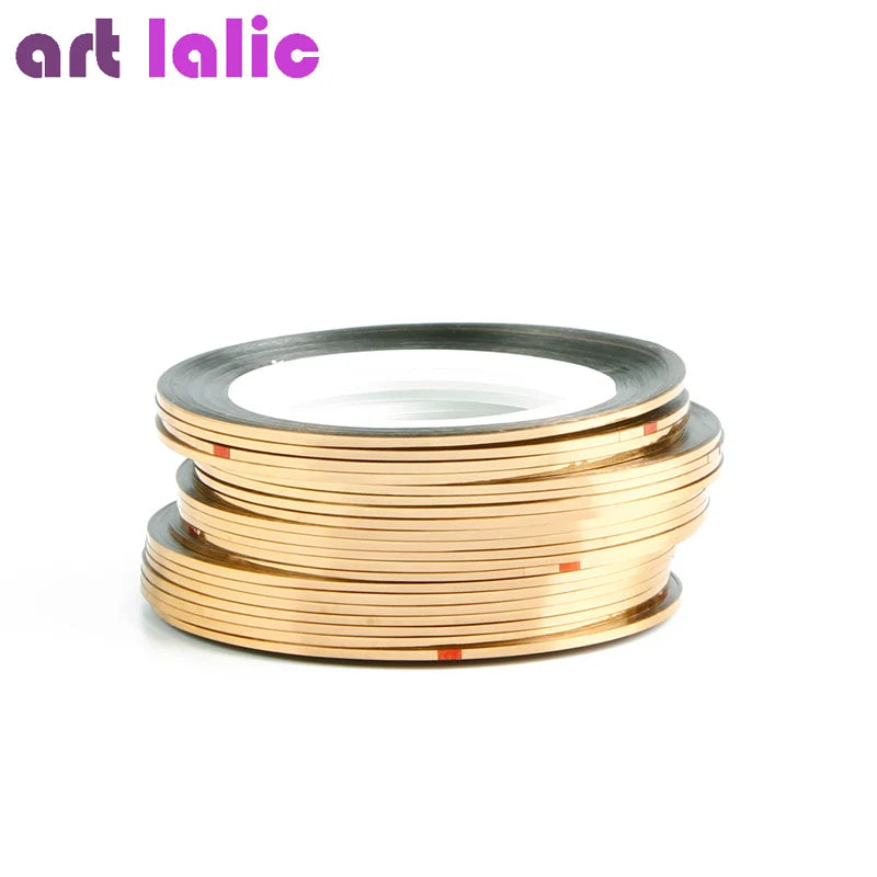 10 Rolls Nail Art Striping Tapes, Nail Liner Stickers, Nail Decals, 1mm Adhesive Stickers for Nail Tips Styling