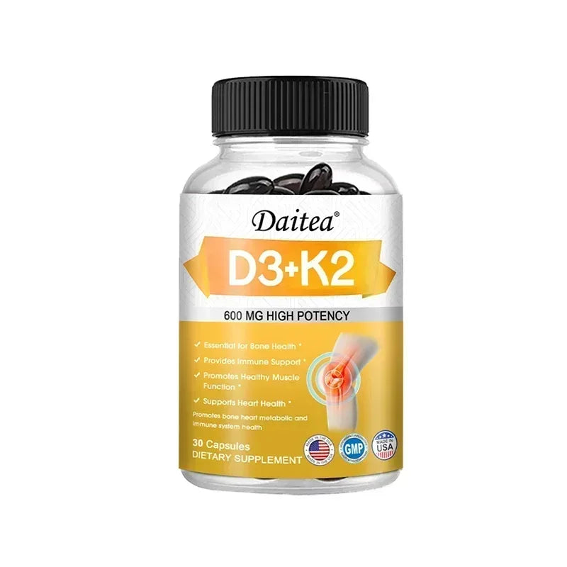Vitamin D3 + K2 Supplement - Antioxidant, Enhances Immune System, Promotes Metabolism, Supports Bone, Dental, Heart Health