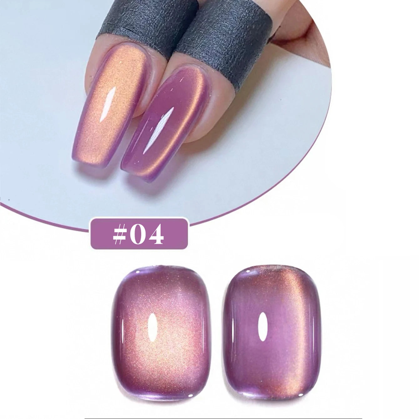 1/6PCS SS25 Cat Eye Gel Polish w/Glass Beads & Crystal, 5 Colors Salon DIY Nail Supplies Kit for Pro Nails Manicure
