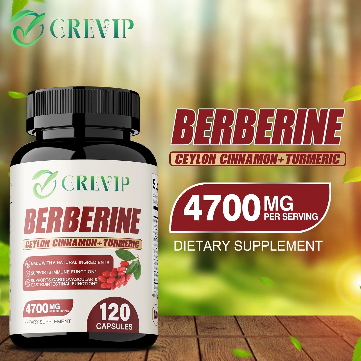 Berberine - Berberine for Weight Loss, Supports Heart Health, Immune System - Ceylon Cinnamon, Milk Thistle, Turmeric