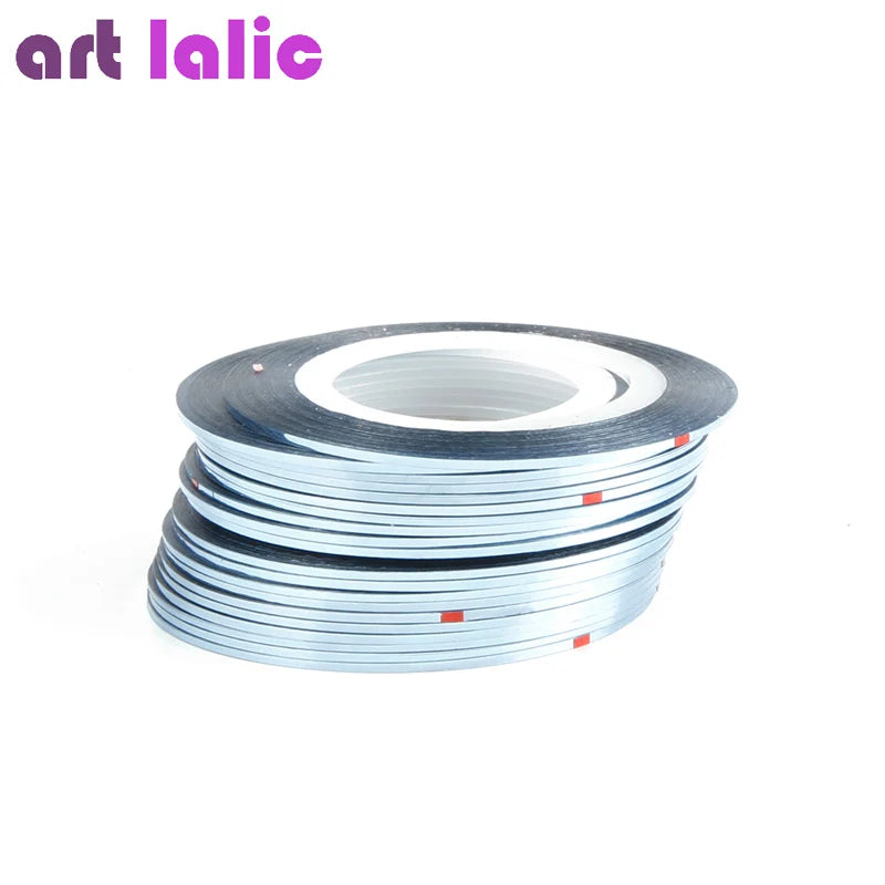 10 Rolls Nail Art Striping Tapes, Nail Liner Stickers, Nail Decals, 1mm Adhesive Stickers for Nail Tips Styling
