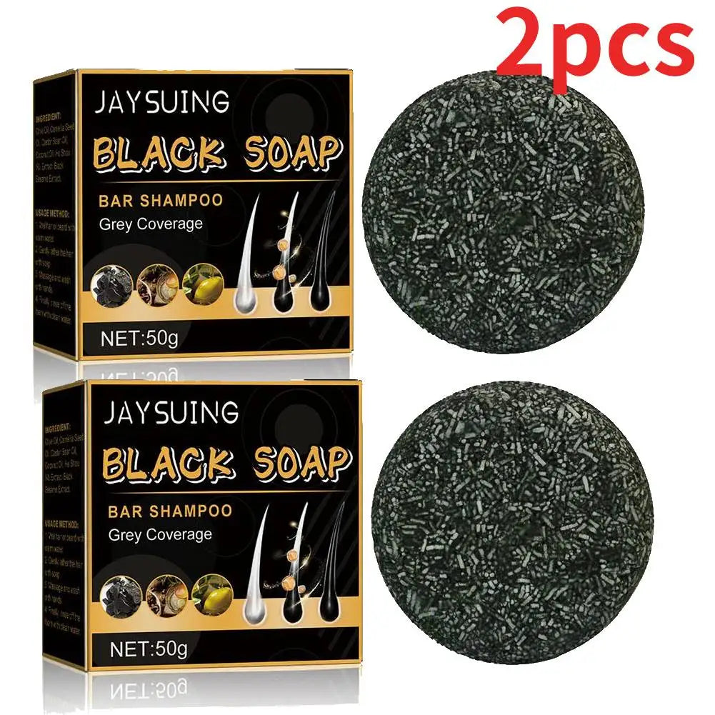 6/4/2pcs Hair Darkening Shampoo Bar Solid Black Soap Shampoo Anti Gray Hair Soap Natural Reverse Hair Bar Soap Hair Care