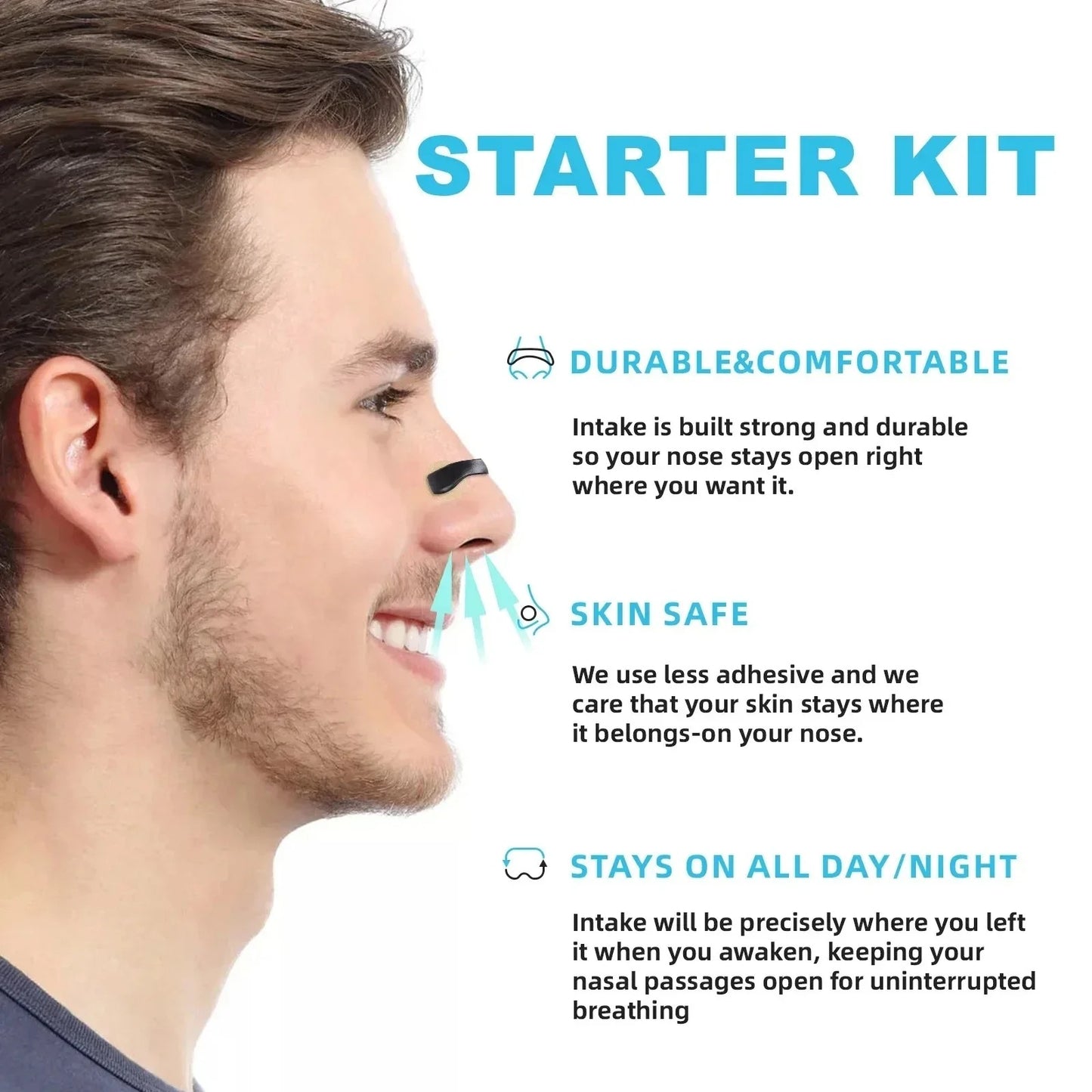 30Days/Box Nasal Breathing Dilators Kits Magnetic Nose Clip Strips Increase Sports Air Intake Improve Sleeping Anti Snoring