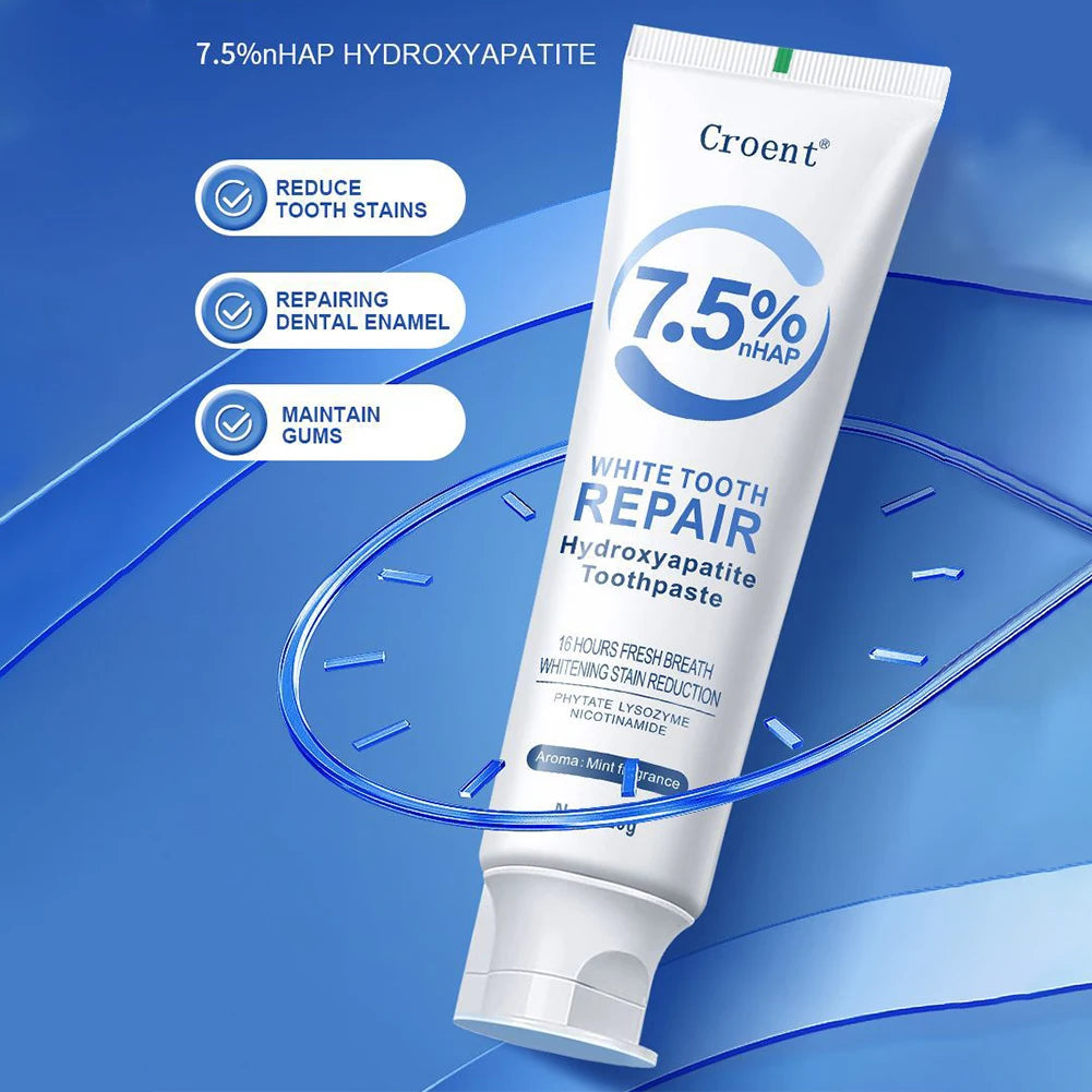 120g Hydroxyapatite Whitening Toothpaste Protect Gum Health Deep Cleaning Reduces Tooth Stains Fresh Bad Breath Oral Care Tools