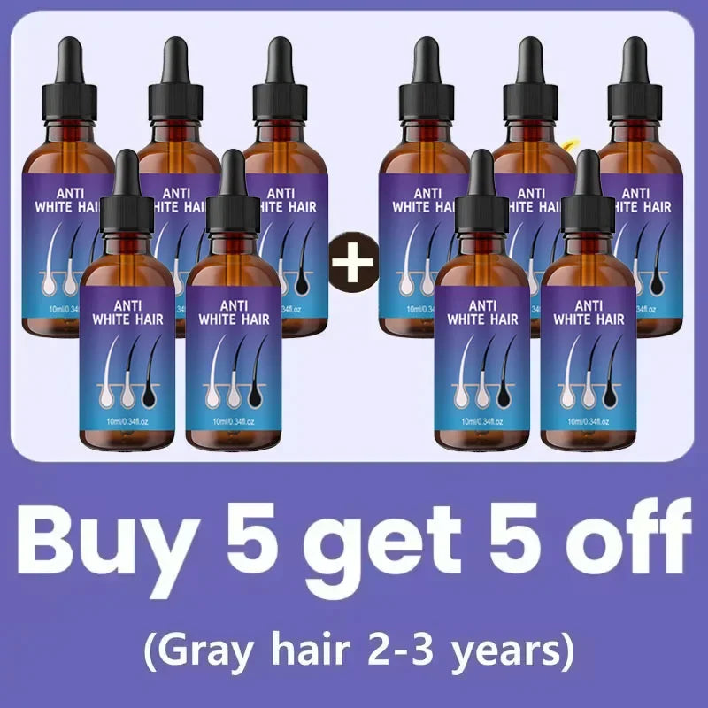 24 NEW White To Black Gray White Hair Serum Natural Color Repair Nourish Essence Anti-gray Care for Men Women