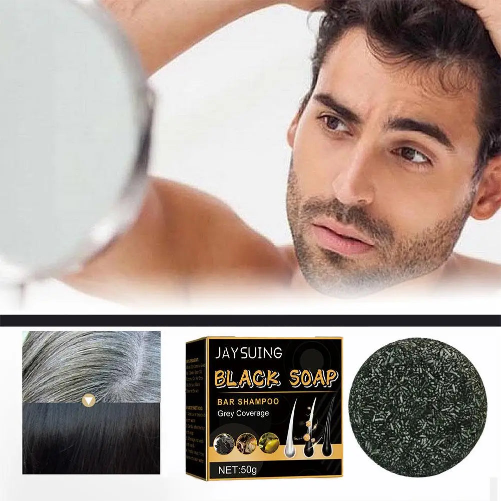 6/4/2pcs Hair Darkening Shampoo Bar Solid Black Soap Shampoo Anti Gray Hair Soap Natural Reverse Hair Bar Soap Hair Care