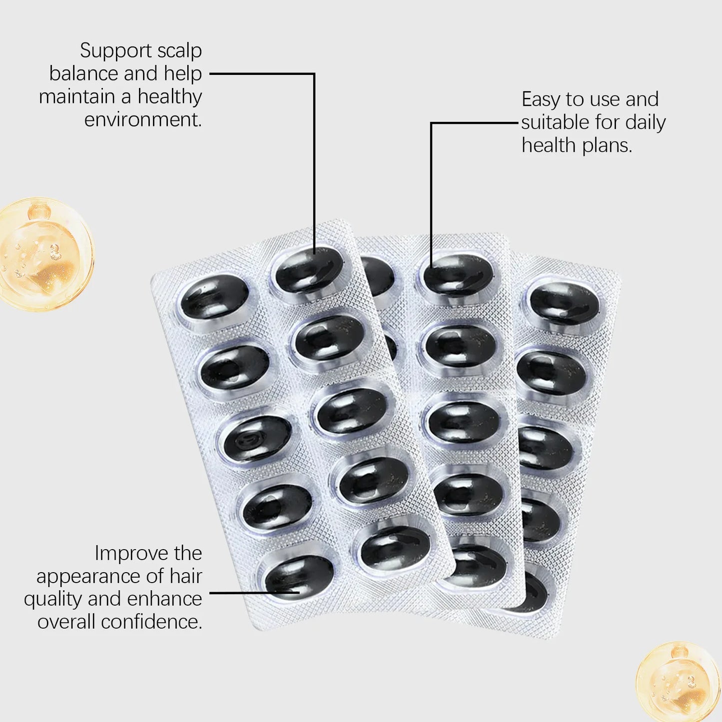Googeer 30pcs Nourish Scalp Capsules Vitamin C Dietary Supplement Anti Hair Loss Activate Follicles Entrance Hair Growth Capsule