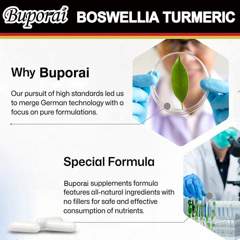 Boswellia Turmeric - Support Joint Health, Enhance Immunity, Improve Joint Flexibility and Comfort, and Maintain Overall Health
