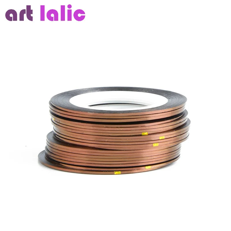 10 Rolls Nail Art Striping Tapes, Nail Liner Stickers, Nail Decals, 1mm Adhesive Stickers for Nail Tips Styling
