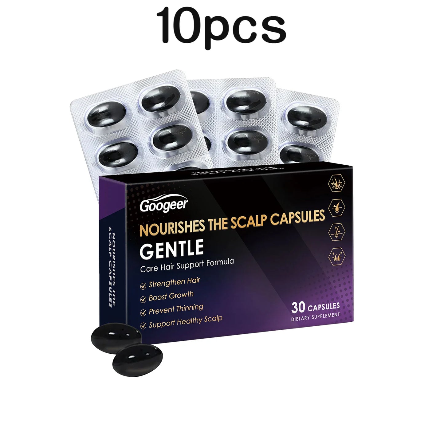 Googeer 30pcs Nourish Scalp Capsules Vitamin C Dietary Supplement Anti Hair Loss Activate Follicles Entrance Hair Growth Capsule