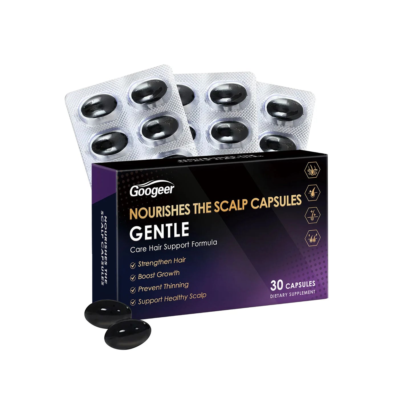Googeer 30pcs Nourish Scalp Capsules Vitamin C Dietary Supplement Anti Hair Loss Activate Follicles Entrance Hair Growth Capsule