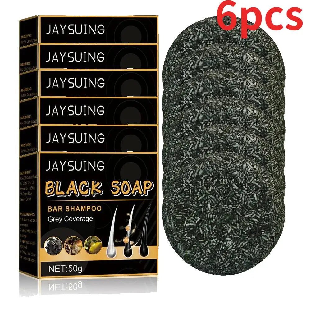 6/4/2pcs Hair Darkening Shampoo Bar Solid Black Soap Shampoo Anti Gray Hair Soap Natural Reverse Hair Bar Soap Hair Care