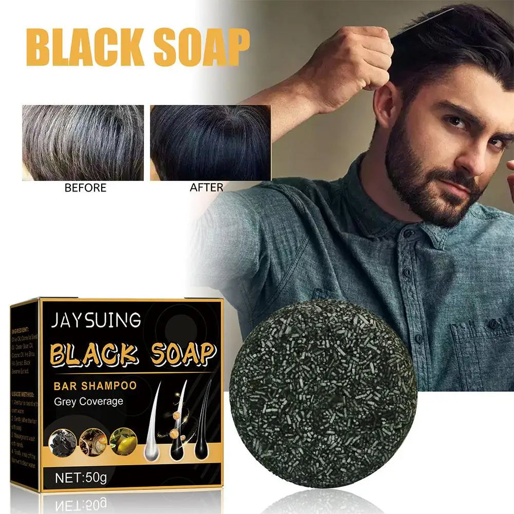 6/4/2pcs Hair Darkening Shampoo Bar Solid Black Soap Shampoo Anti Gray Hair Soap Natural Reverse Hair Bar Soap Hair Care