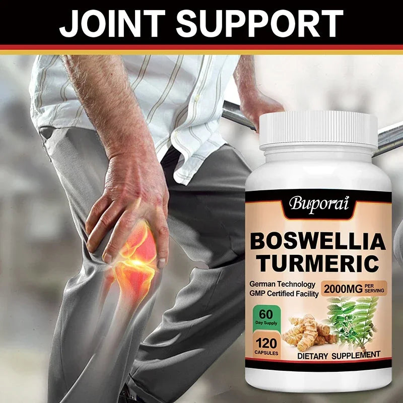 Boswellia Turmeric - Support Joint Health, Enhance Immunity, Improve Joint Flexibility and Comfort, and Maintain Overall Health