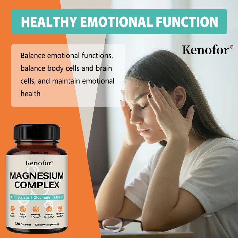 Magnesium Complex Supplement with L-threonine, Glycine, and Malate To Support Brain Health, Memory, Concentration, and Sleep