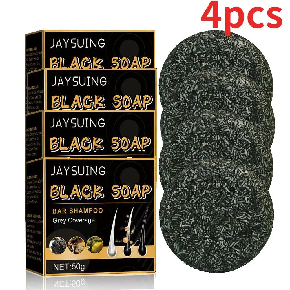 6/4/2pcs Hair Darkening Shampoo Bar Solid Black Soap Shampoo Anti Gray Hair Soap Natural Reverse Hair Bar Soap Hair Care