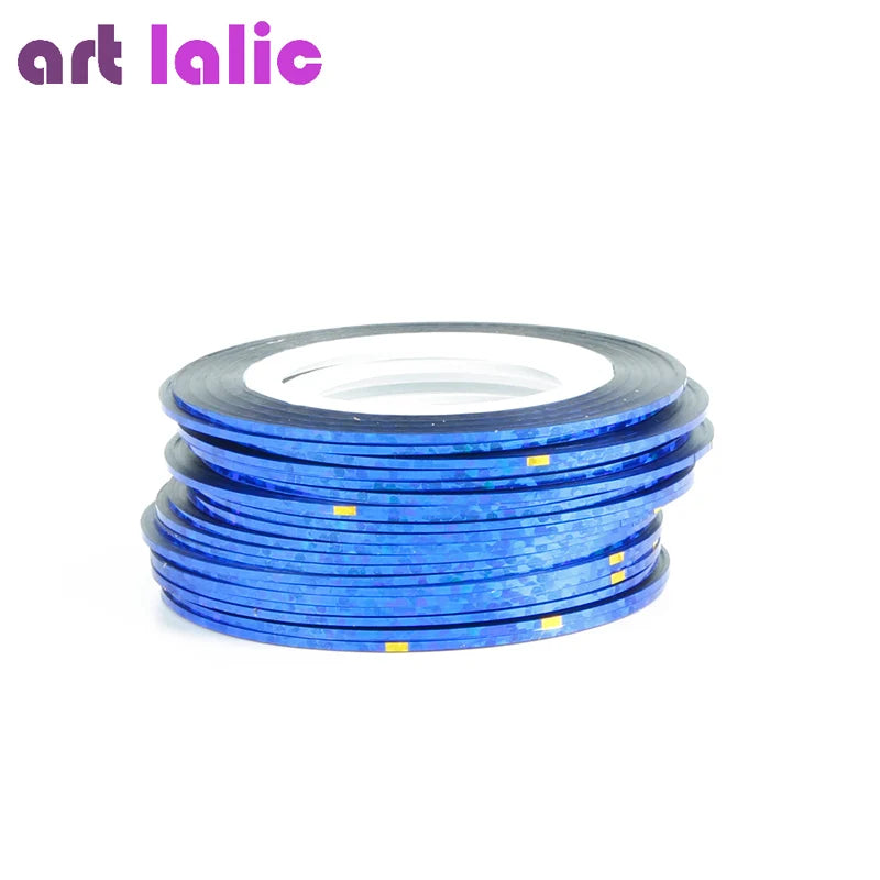 10 Rolls Nail Art Striping Tapes, Nail Liner Stickers, Nail Decals, 1mm Adhesive Stickers for Nail Tips Styling
