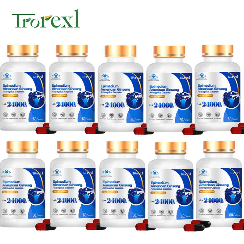 Horny Goat Weed Capsule 60 Tablets 100% Pure Non-GMo Supports Reproductive Health Natural Energizer