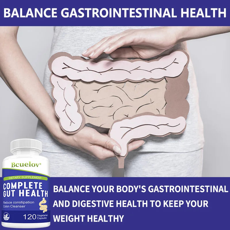 Gut Health Supplements Capsules - Support Gut Health, Improve Digestion, Immune Support, Cleanse Detox Intestine