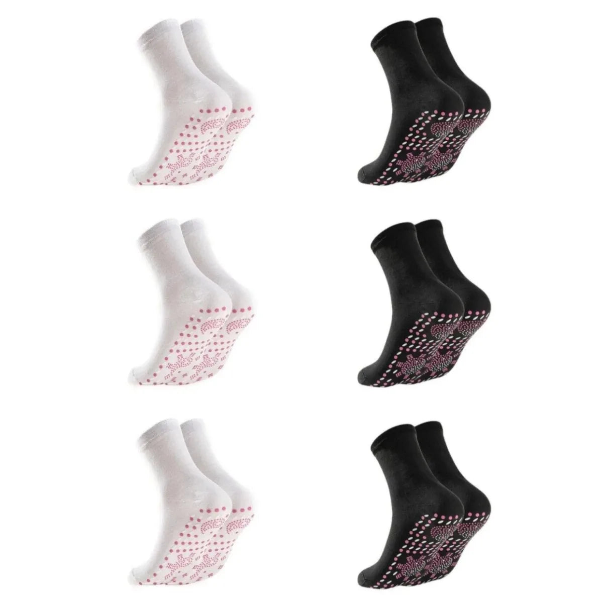 1/6Pairs Tourmaline Slimming Health Sock Winter Elastic Thermal Self-Heating Sock Health Care Socks Short Sock Magnetic Therapy
