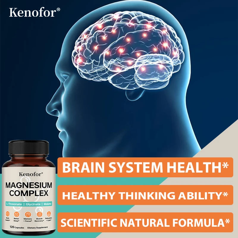 Magnesium Complex Supplement with L-threonine, Glycine, and Malate To Support Brain Health, Memory, Concentration, and Sleep