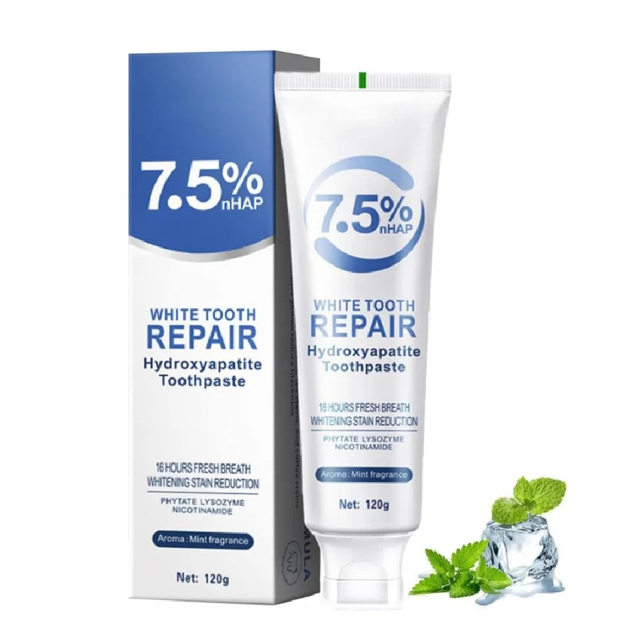 120g Hydroxyapatite Whitening Toothpaste Protect Gum Health Deep Cleaning Reduces Tooth Stains Fresh Bad Breath Oral Care Tools