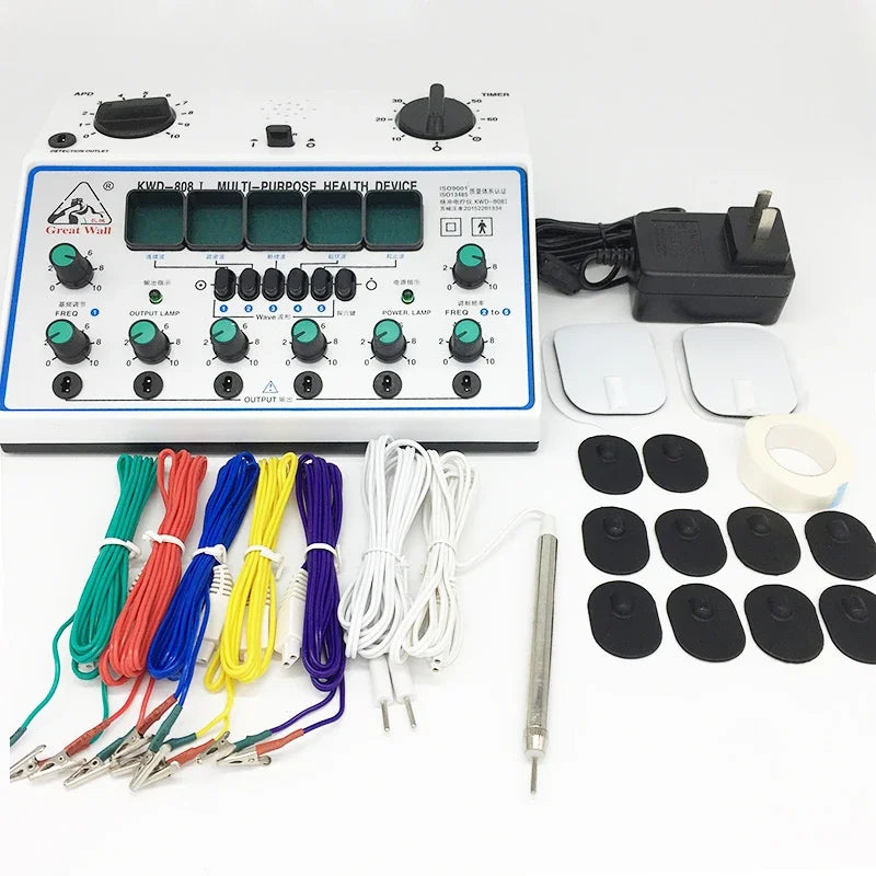 Electric Acupuncture Stimulator Machine Electrical Nerve Muscle Stimulator 6 Channels Output Patch Massager Health Care KWD808-I