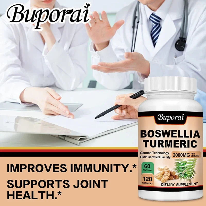 Boswellia Turmeric - Support Joint Health, Enhance Immunity, Improve Joint Flexibility and Comfort, and Maintain Overall Health