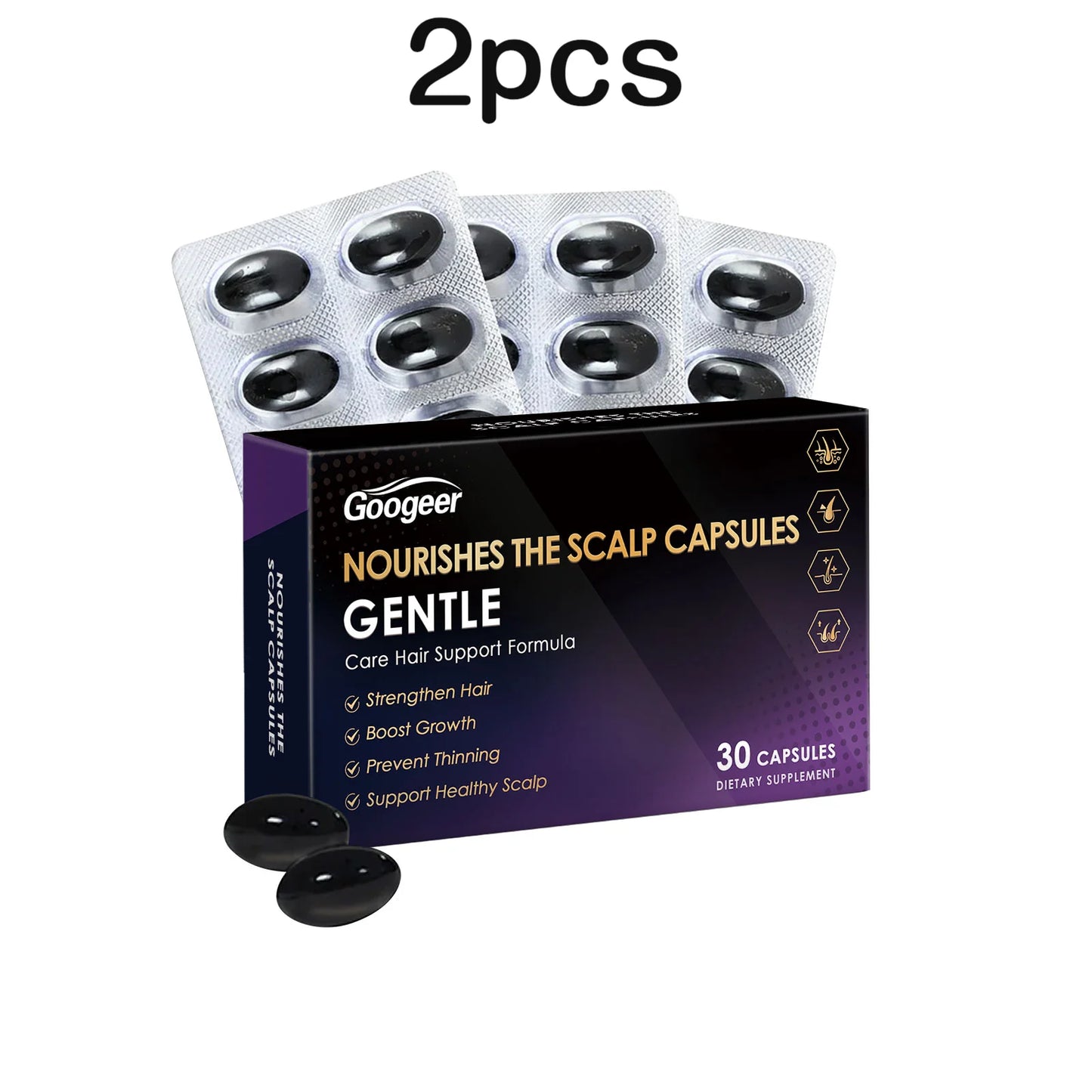 Googeer 30pcs Nourish Scalp Capsules Vitamin C Dietary Supplement Anti Hair Loss Activate Follicles Entrance Hair Growth Capsule
