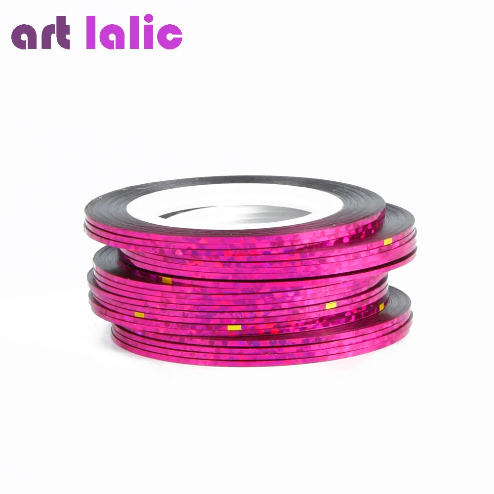10 Rolls Nail Art Striping Tapes, Nail Liner Stickers, Nail Decals, 1mm Adhesive Stickers for Nail Tips Styling