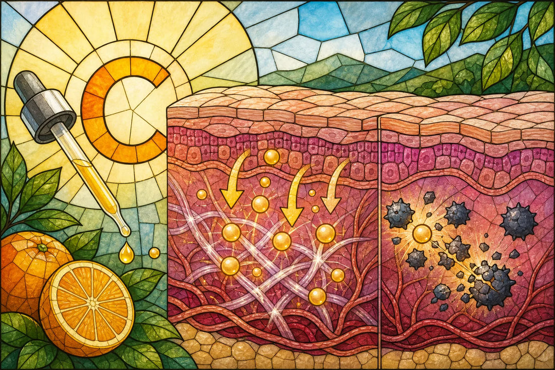 Vitamin C skin health benefits diagram