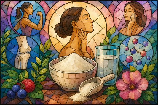 Stained-glass illustration of Best Collagen Powder: 5 Options for Daily Use