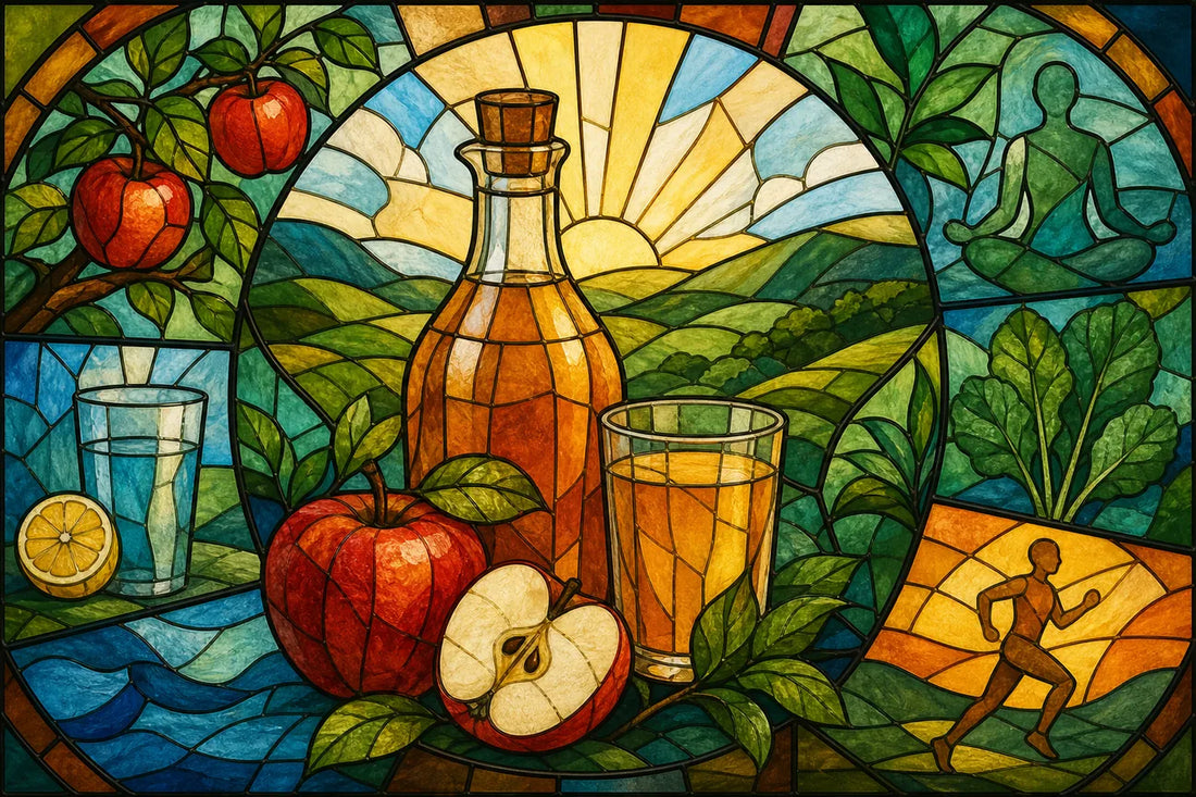 Stained-glass illustration of Best Apple Cider Vinegar Detox Options