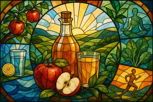 Stained-glass illustration of Best Apple Cider Vinegar Detox Options
