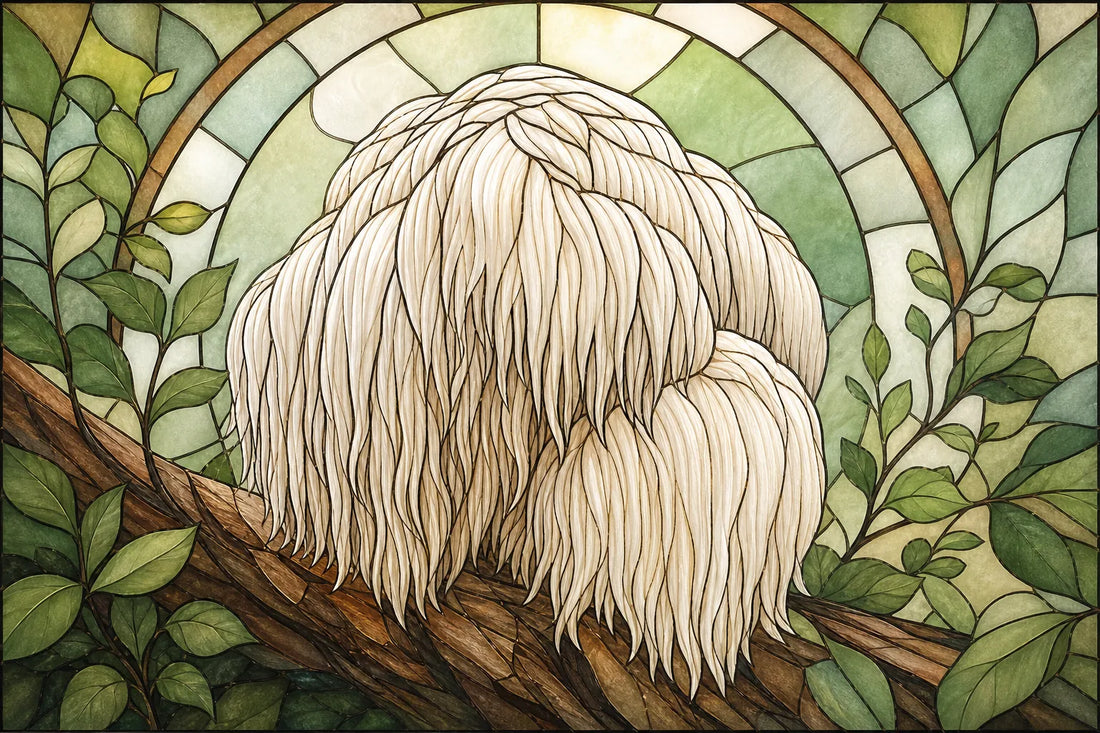 Lion's mane mushroom benefits illustration