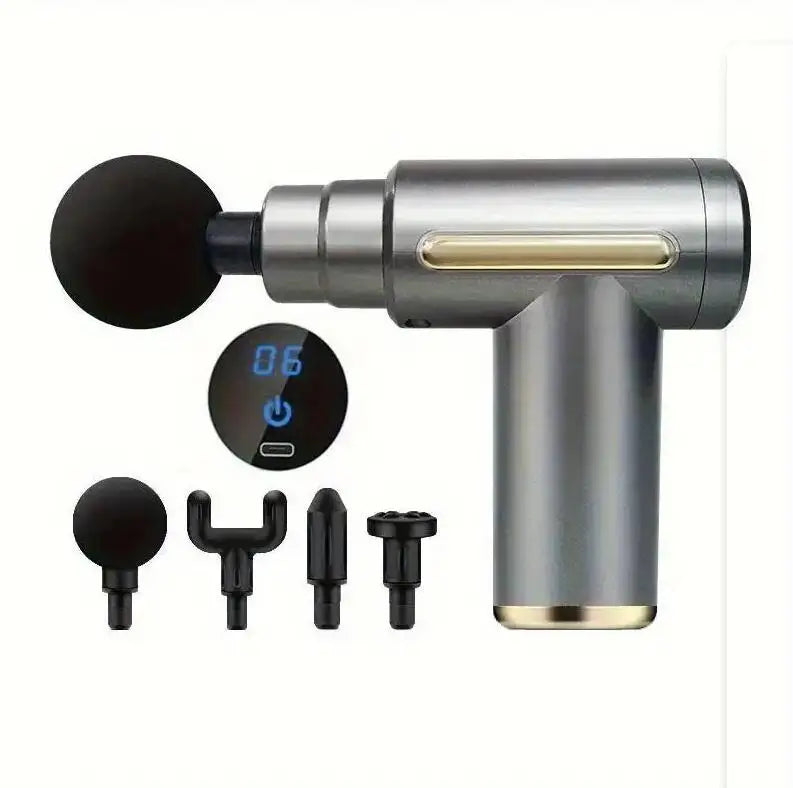 Mini Fascia Massage Gun Powerful Mini Deep Tissue Massage Gun for Muscle Recovery & Pain Relief with 4 Attachments