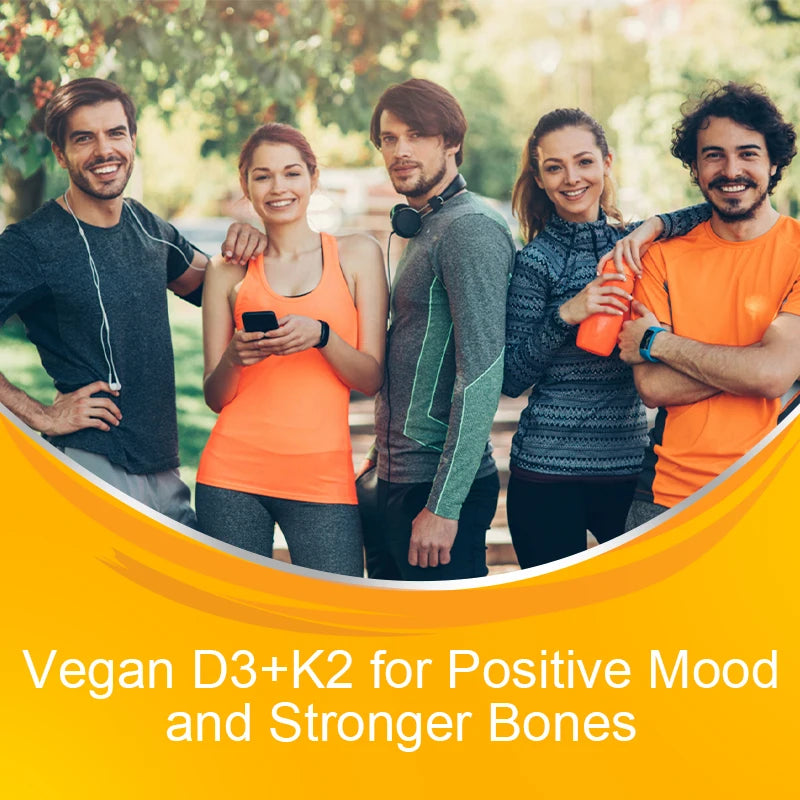 Vitamin D3 + K2 Supplement - Antioxidant, Enhances Immune System, Promotes Metabolism, Supports Bone, Dental, Heart Health