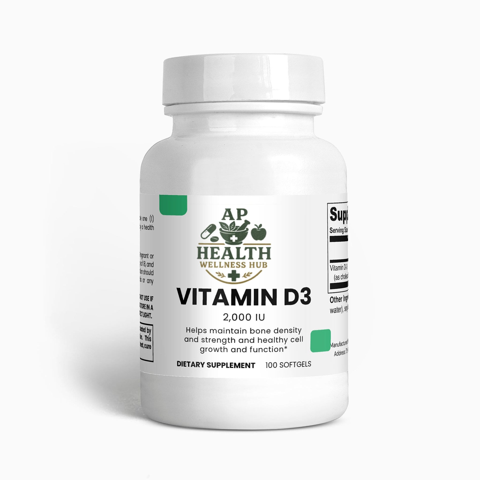 AP health wellness hub Vitamins & Minerals Vitamin D3 2,000 IU Vitamin D3 2,000 IU - AP health wellness hub