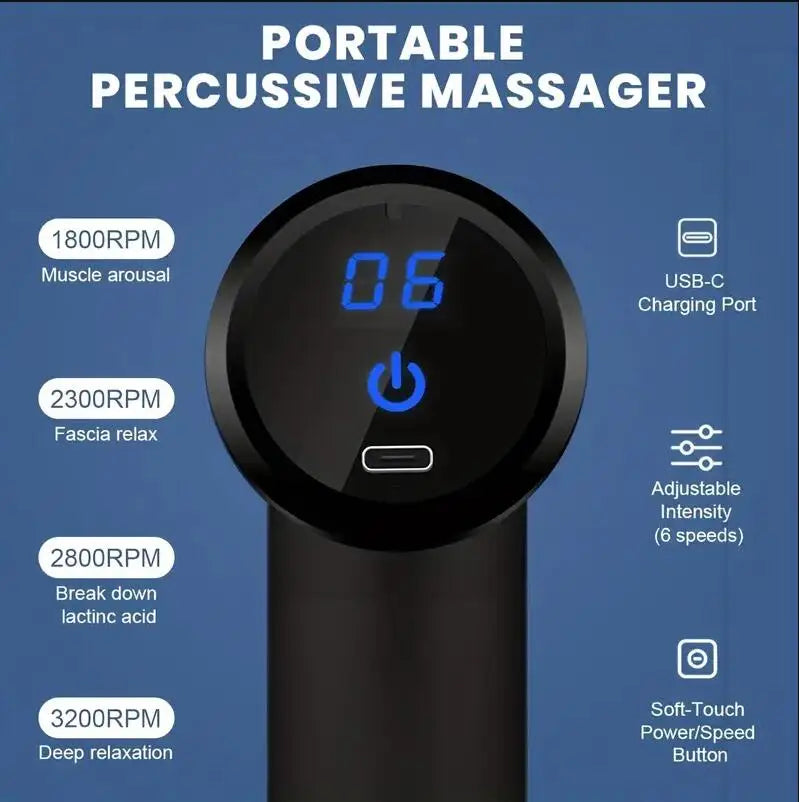 Mini Fascia Massage Gun Powerful Mini Deep Tissue Massage Gun for Muscle Recovery & Pain Relief with 4 Attachments