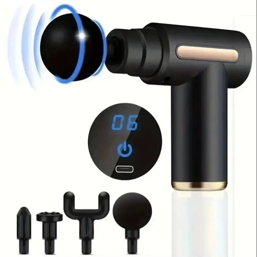 Mini Fascia Massage Gun Powerful Mini Deep Tissue Massage Gun for Muscle Recovery & Pain Relief with 4 Attachments
