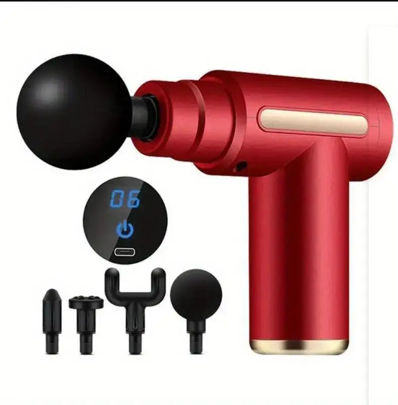 Mini Fascia Massage Gun Powerful Mini Deep Tissue Massage Gun for Muscle Recovery & Pain Relief with 4 Attachments