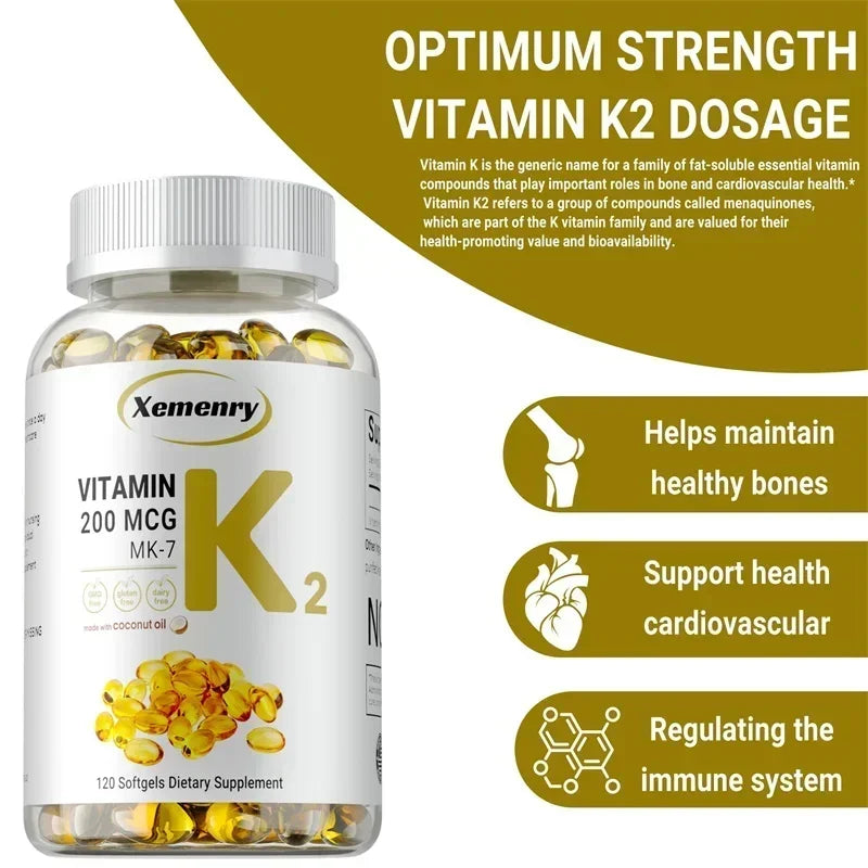 Vitamin K2 MK-7 Supplement - for Immune, Joint, Dental & Heart & Bone Health
