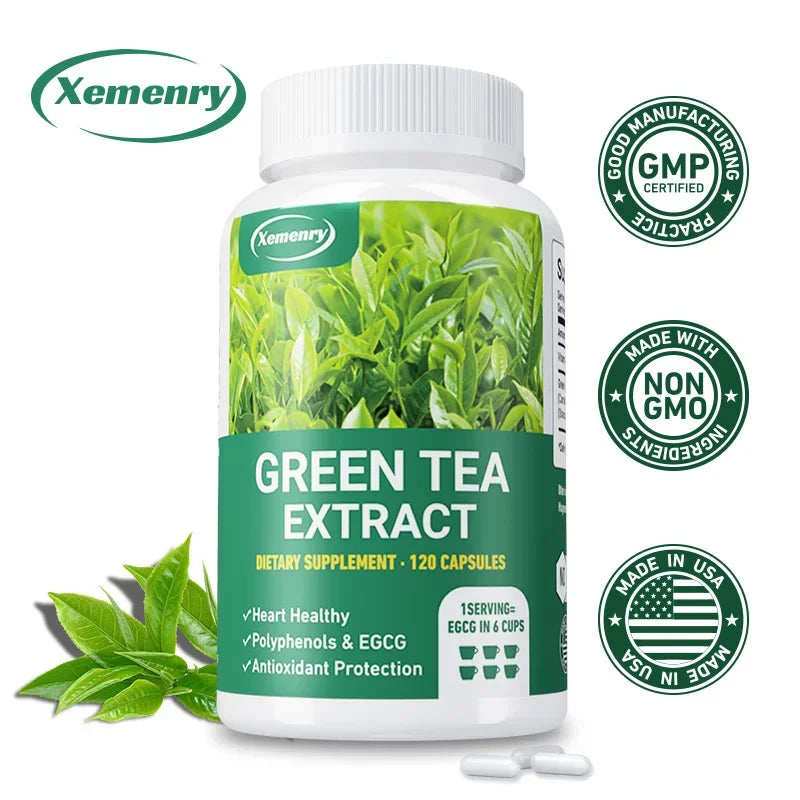 Green Tea Extract - Fast Fat Burning Supplement for Men and Women - Detox Metabolism Boosters, Burn Belly Fat Fast Supplement