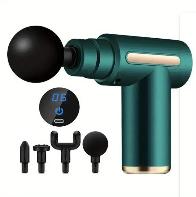 Mini Fascia Massage Gun Powerful Mini Deep Tissue Massage Gun for Muscle Recovery & Pain Relief with 4 Attachments