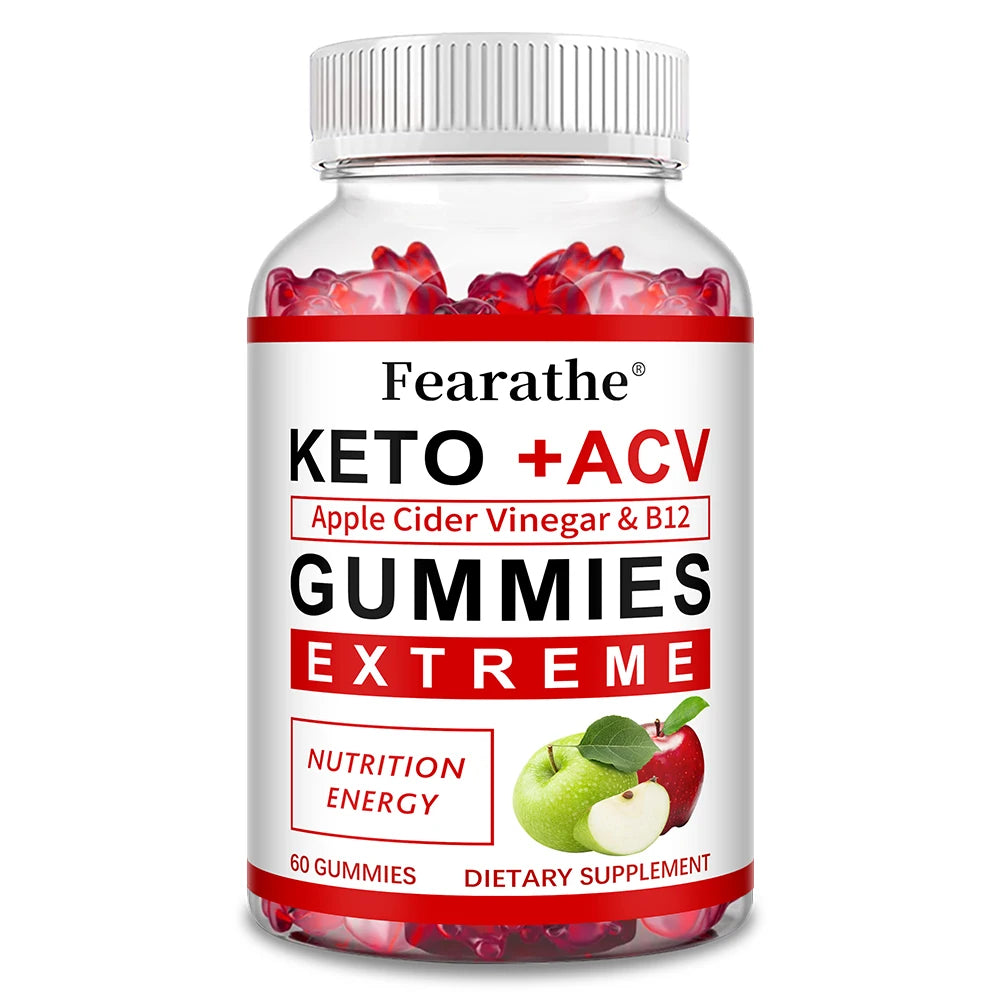 Fearathe Slimming Keto Apple Cider Vinegar Gummies Supplement Weight Loss, Reduces Anxiety & Stress Boost Immune System