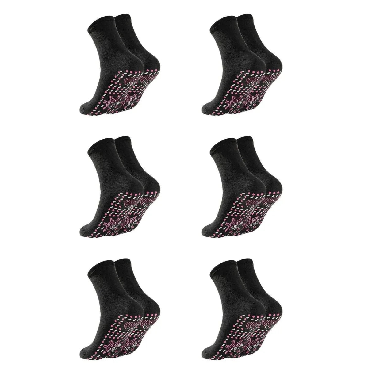1/6Pairs Tourmaline Slimming Health Sock Winter Elastic Thermal Self-Heating Sock Health Care Socks Short Sock Magnetic Therapy