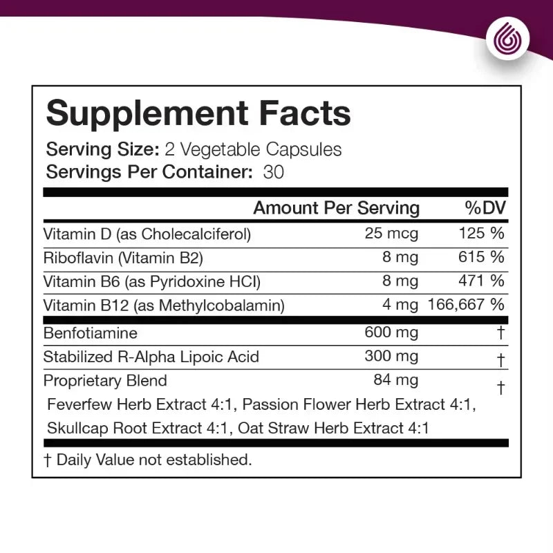 Nerve Renew Advanced Nerve Support - with R-Alpha Lipoic Acid & Vitamin B Complex - Antioxidant