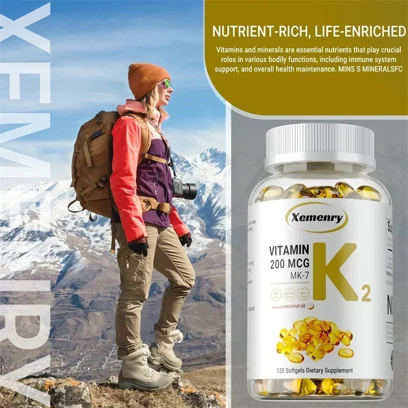 Vitamin K2 MK-7 Supplement - for Immune, Joint, Dental & Heart & Bone Health
